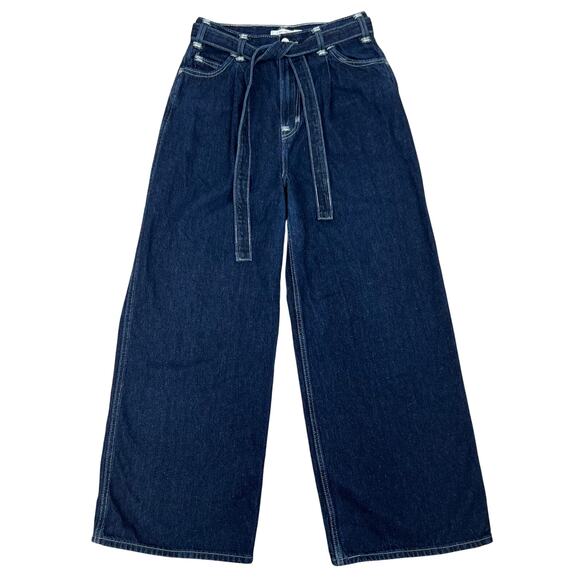 Levi's Denim - Levi's Red Positively Superior Wide Leg Loose Dark Wash Belted Jeans (Sz 28)